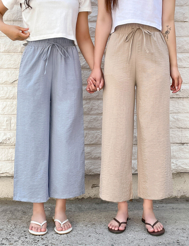 [기획]여름내내 시원해! 와이드 밴딩팬츠 150/160 베이지