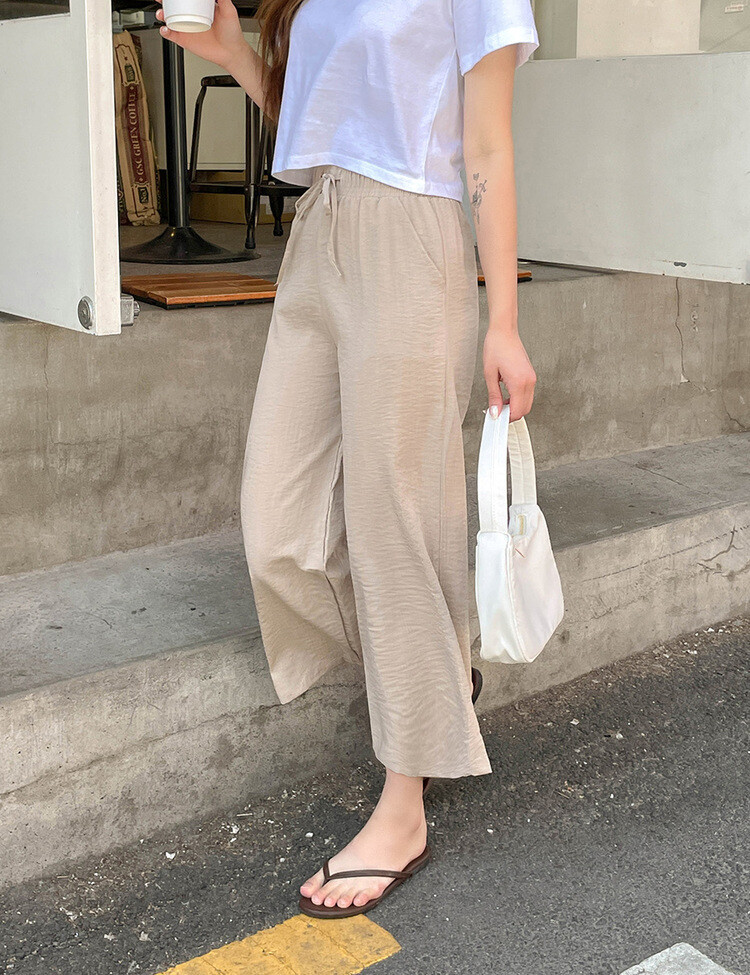 [기획]여름내내 시원해! 와이드 밴딩팬츠 150/160 베이지