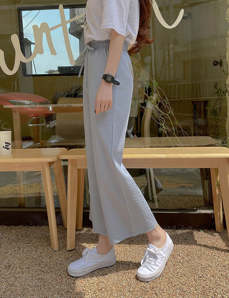 [기획]여름내내 시원해! 와이드 밴딩팬츠 150/160 스카이블루