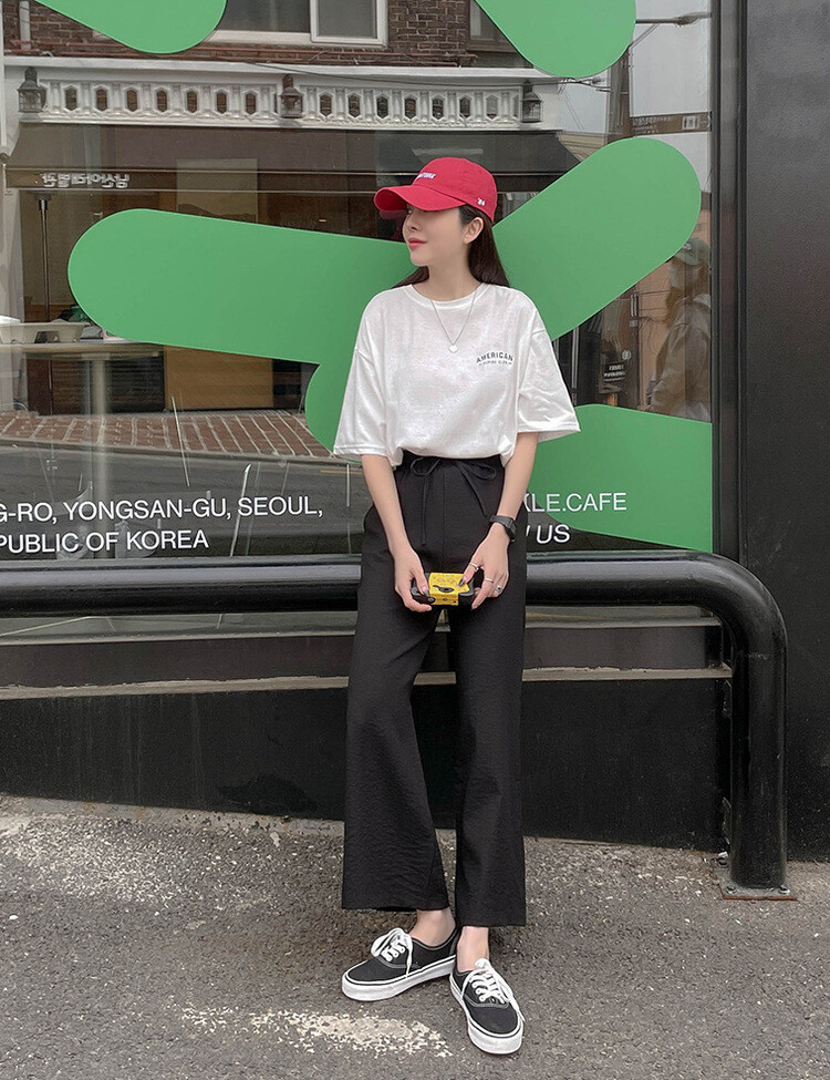 [기획]여름내내 시원해! 와이드 밴딩팬츠 150/160 블랙