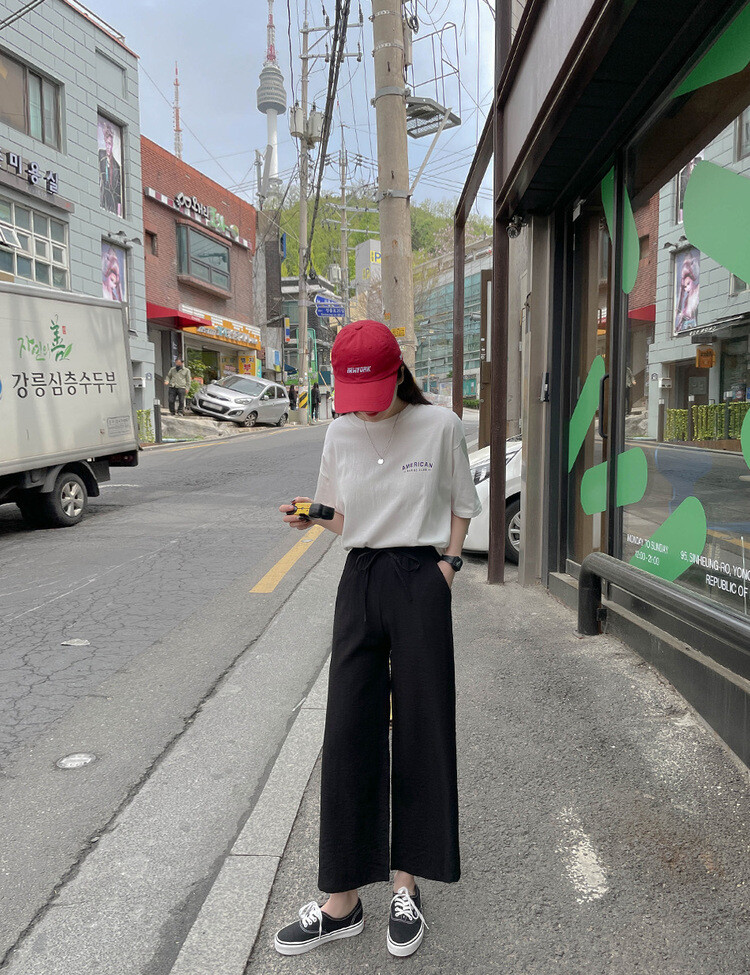 [기획]여름내내 시원해! 와이드 밴딩팬츠 150/160 블랙