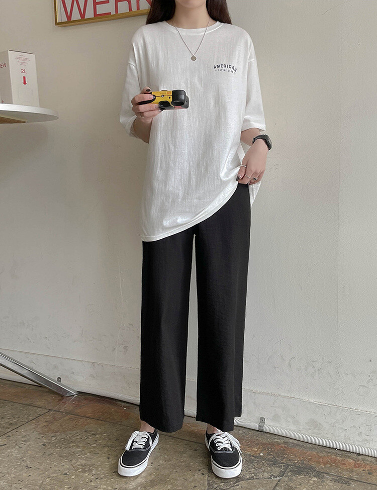 [기획]여름내내 시원해! 와이드 밴딩팬츠 150/160 블랙