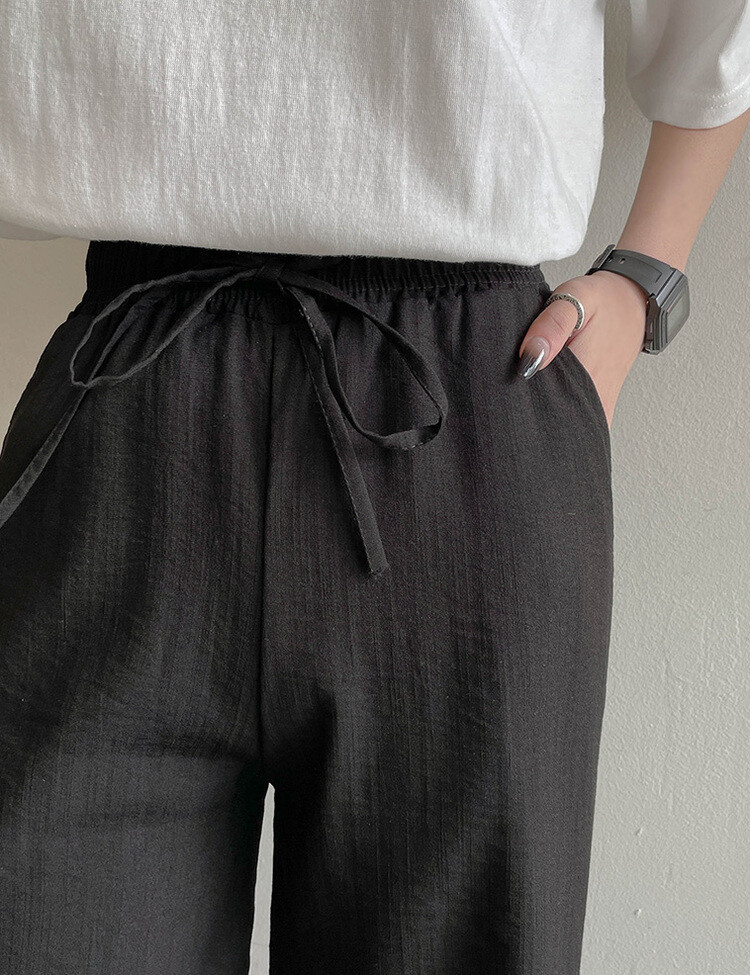 [기획]여름내내 시원해! 와이드 밴딩팬츠 150/160 블랙