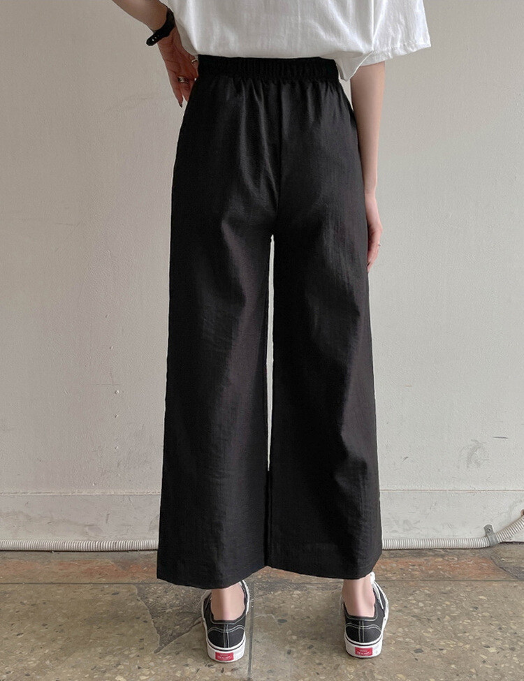 [기획]여름내내 시원해! 와이드 밴딩팬츠 150/160 블랙