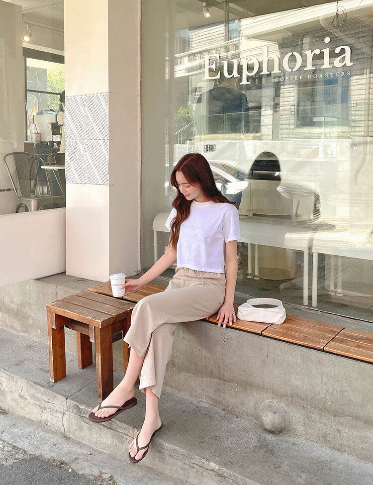 ワイドバンディングパンツ150/160 BEIGE