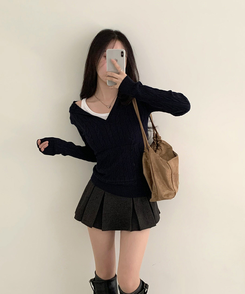 プリーツパンツインスカート GREY