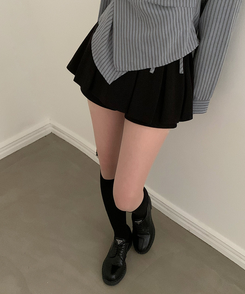 プリーツパンツインスカート BLACK