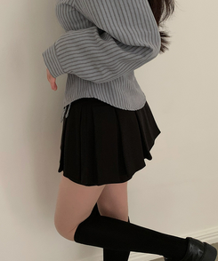 プリーツパンツインスカート BLACK