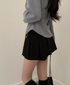 プリーツパンツインスカート BLACK