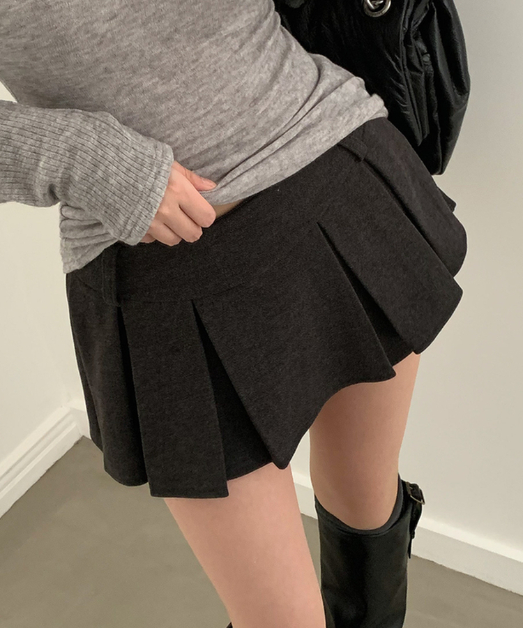 プリーツパンツインスカート GREY