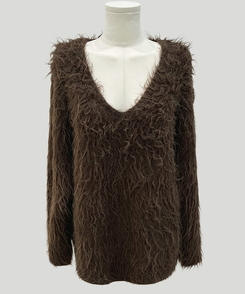 ファーVネックニット