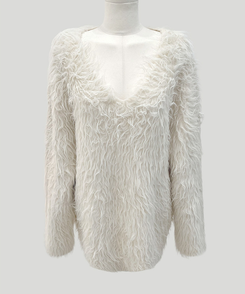 ファーVネックニット