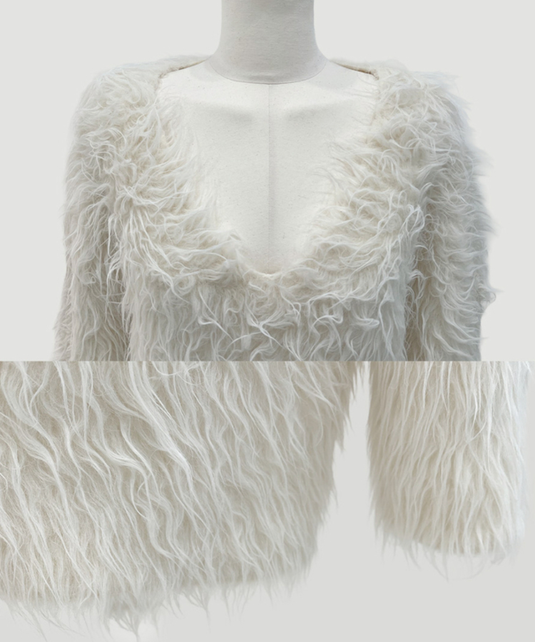 ファーVネックニット