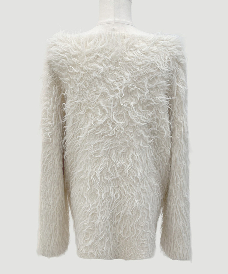 ファーVネックニット