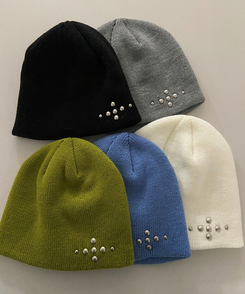 シルバースタッドビーニー(5color)