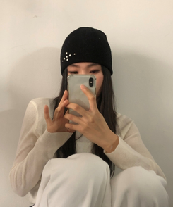 シルバースタッドビーニー(5color) BLACK