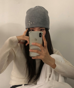 シルバースタッドビーニー(5color) GREY