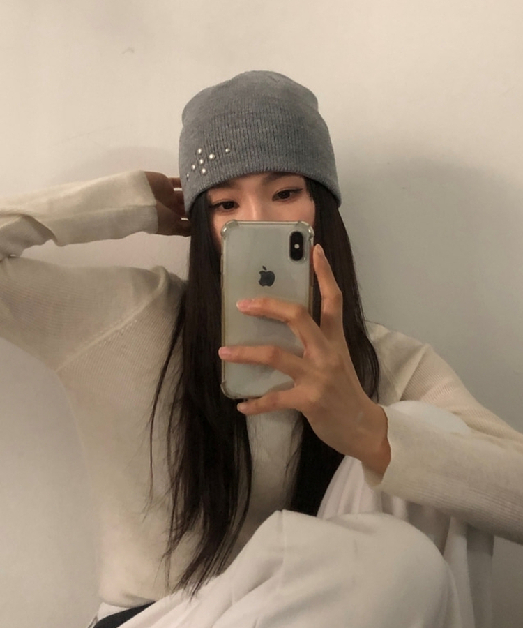 シルバースタッドビーニー(5color) GREY