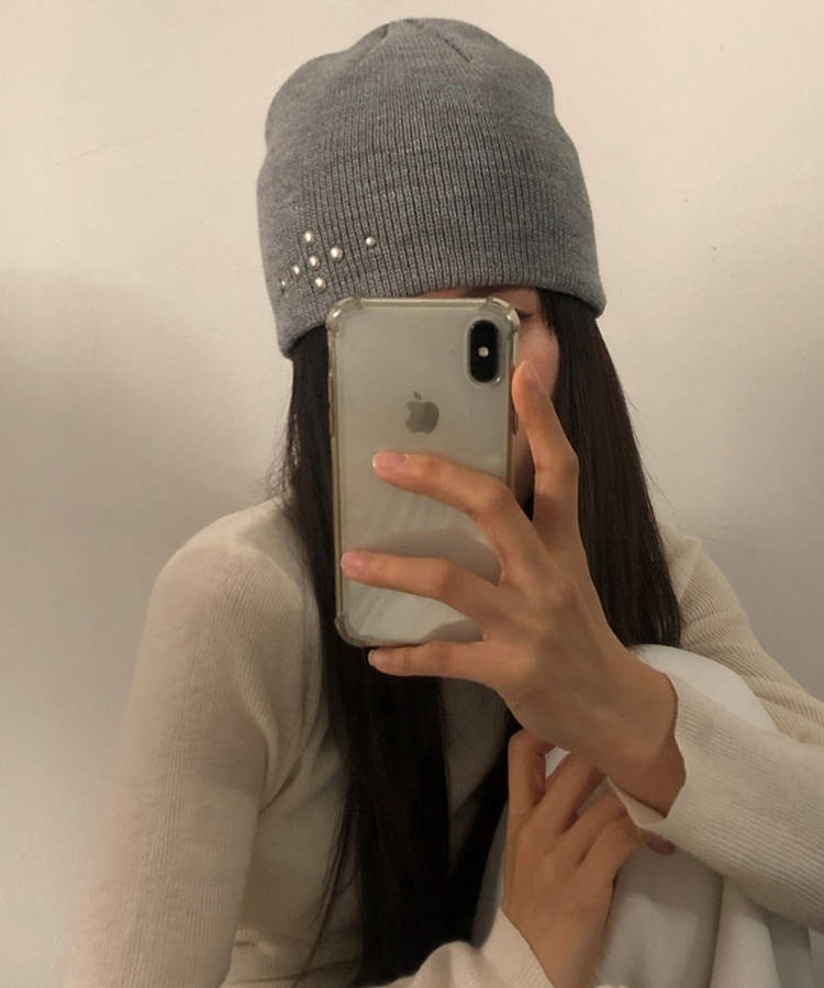 シルバースタッドビーニー(5color) GREY