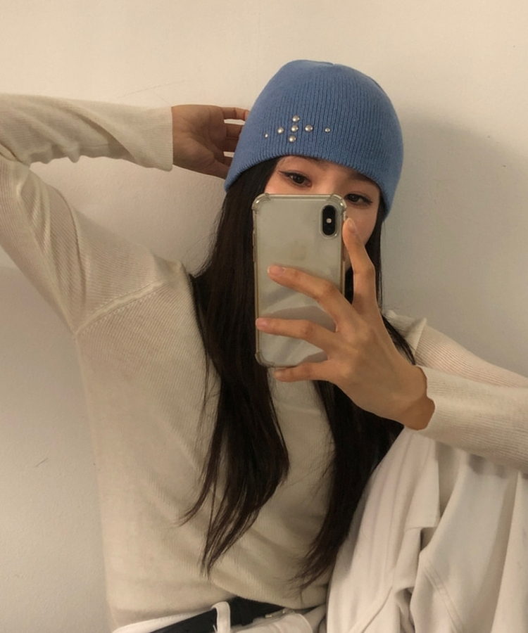 シルバースタッドビーニー(5color) SKY BLUE