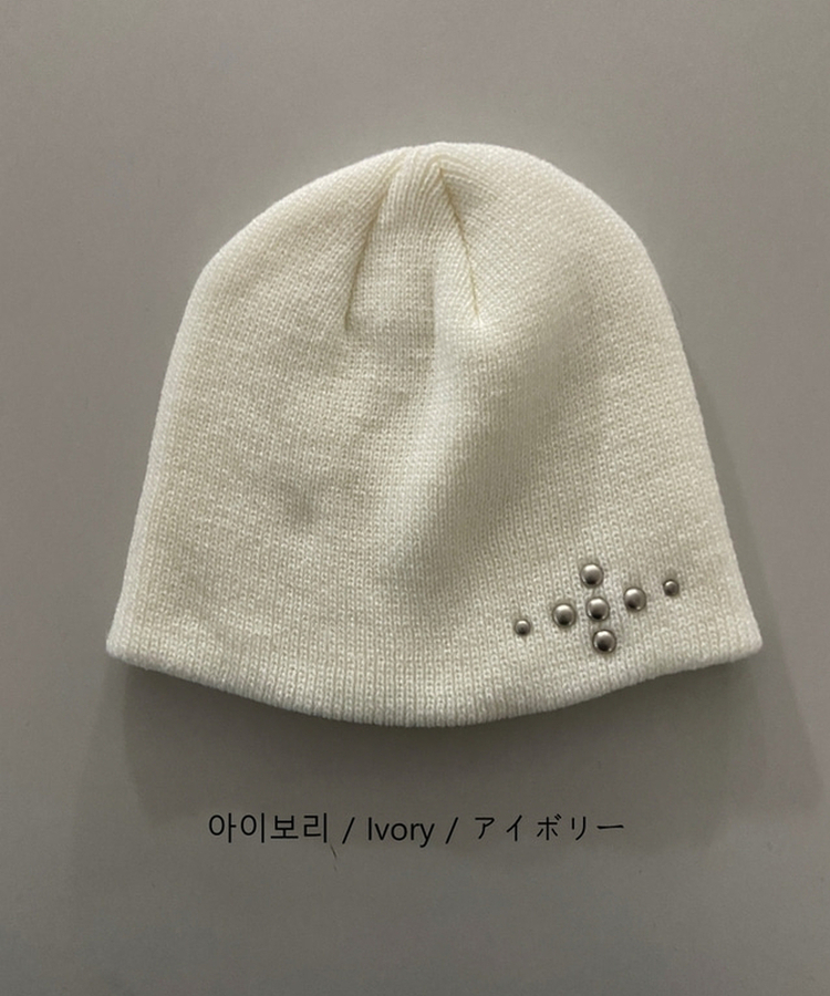 シルバースタッドビーニー(5color)