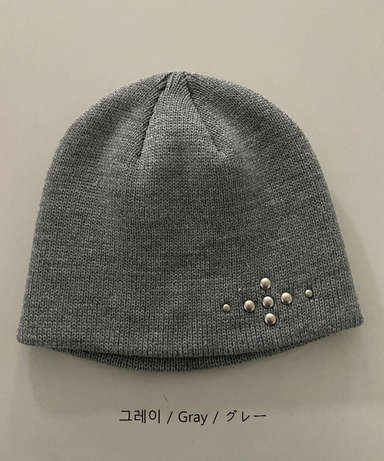 シルバースタッドビーニー(5color)