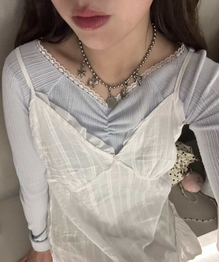 레이어드 프릴 캉캉 원피스 아이보리