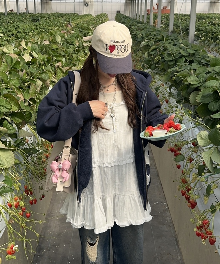 레이어드 프릴 캉캉 원피스 아이보리