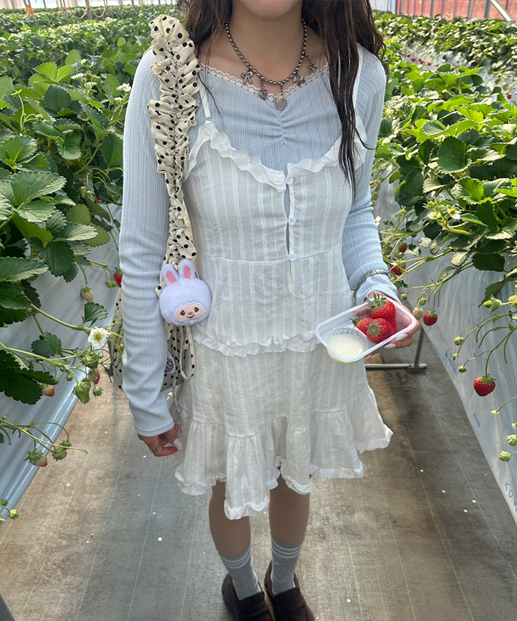 レースフリルワンピース IVORY