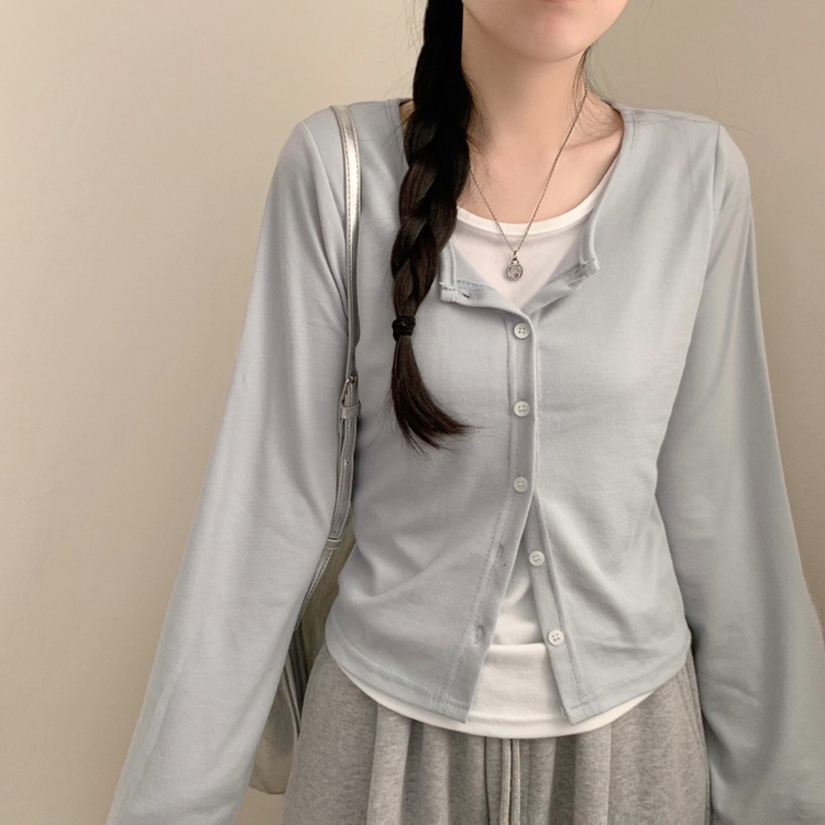 루즈핏 일체형 레이어드 긴팔 가디건 봄 봄옷 가을 가을옷 빅사이즈 66 77이즈 긴소매 티셔츠 소라