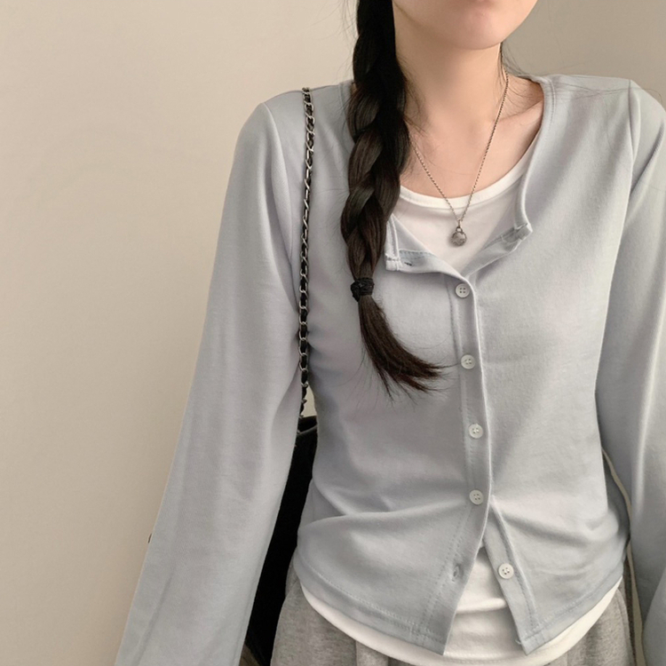 루즈핏 일체형 레이어드 긴팔 가디건 봄 봄옷 가을 가을옷 빅사이즈 66 77이즈 긴소매 티셔츠 소라