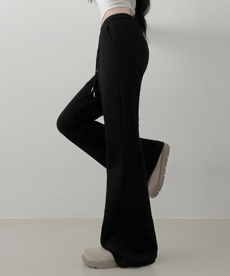 【SHORT/LONG 丈別】トレーニングバンディングブーツカットパンツ BLACK