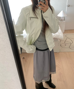 ジッパースタッドスナップジャケット IVORY