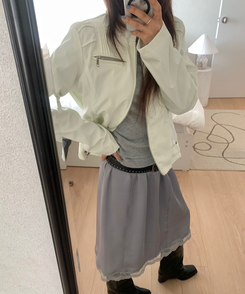 ジッパースタッドスナップジャケット IVORY