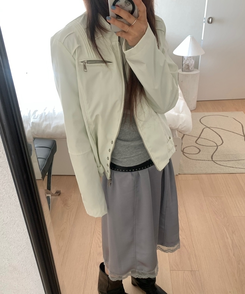 ジッパースタッドスナップジャケット IVORY