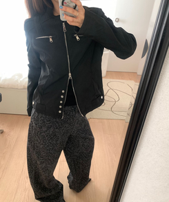 ジッパースタッドスナップジャケット BLACK