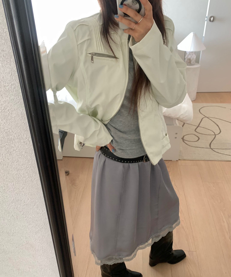 ジッパースタッドスナップジャケット IVORY