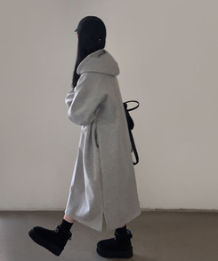 フードデイリーロングワンピース GREY