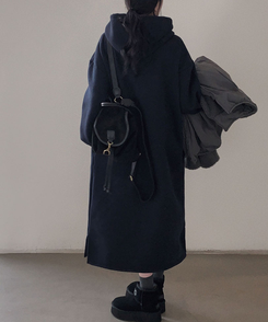 フードデイリーロングワンピース NAVY