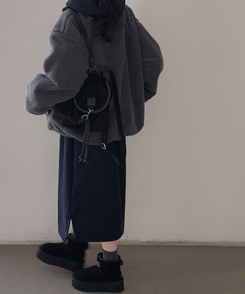 フードデイリーロングワンピース NAVY