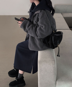 フードデイリーロングワンピース NAVY