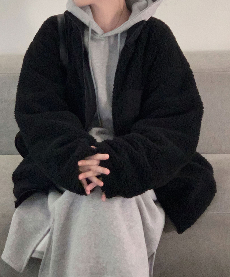 フードデイリーロングワンピース GREY