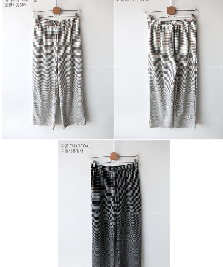 ストライプワイドバンディングパンツ