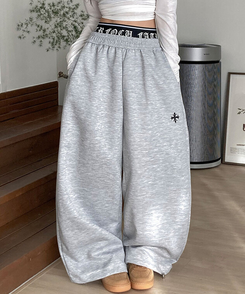 サギングバンディングワイドステッチトレーニングパンツ GREY