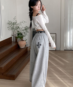 サギングバンディングワイドステッチトレーニングパンツ GREY