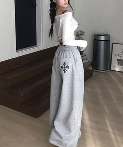 サギングバンディングワイドステッチトレーニングパンツ GREY