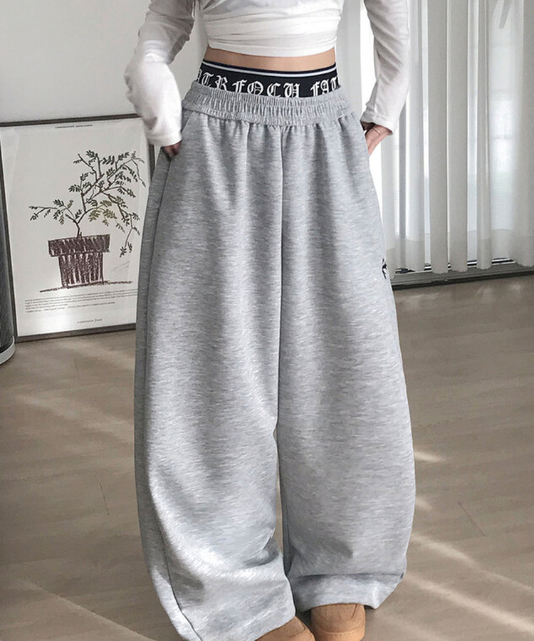 サギングバンディングワイドステッチトレーニングパンツ GREY
