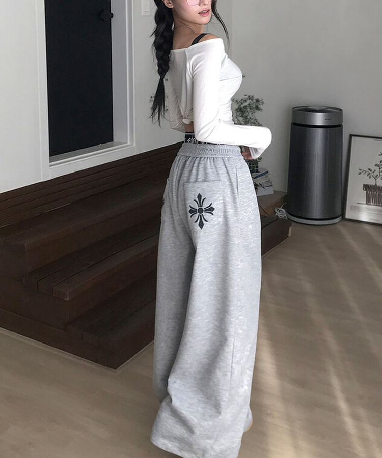 サギングバンディングワイドステッチトレーニングパンツ GREY