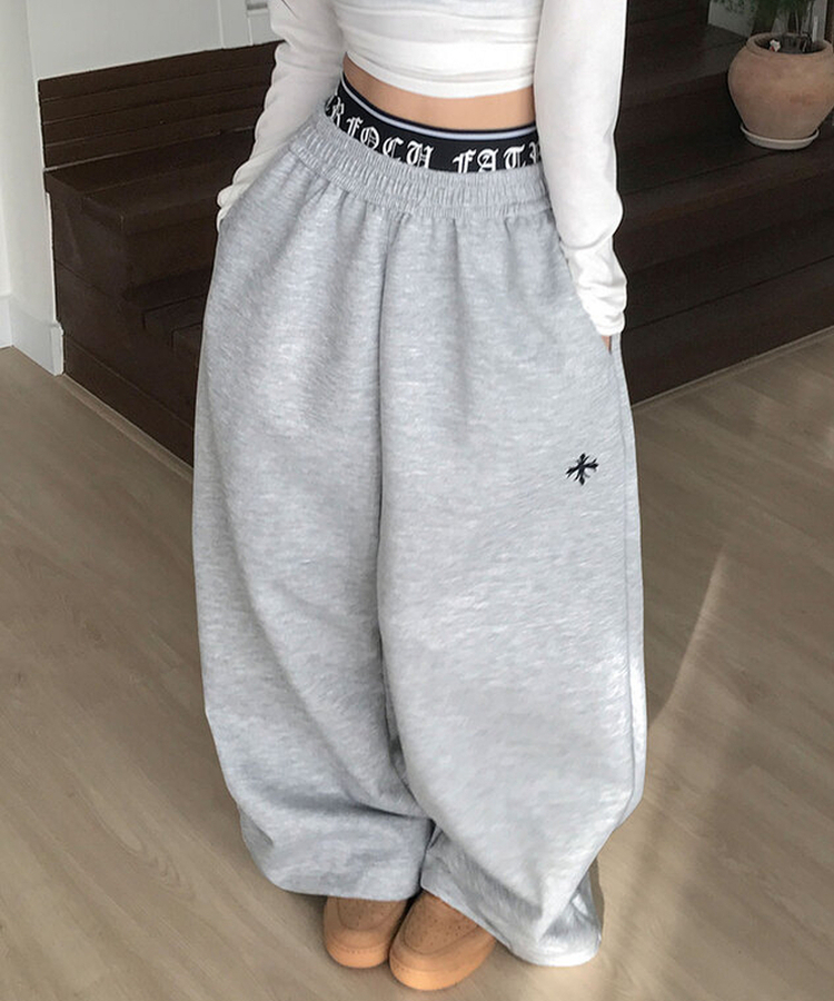 サギングバンディングワイドステッチトレーニングパンツ GREY