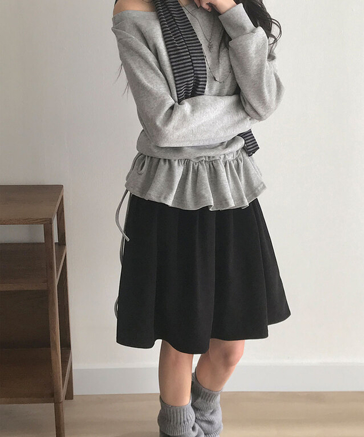 クラシックプリーツハーフスカート BLACK